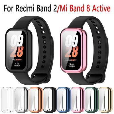 Redmi Smart band 2 Kılıf Xiaomi SmartBand 8 Active Tpu Tam Kaplama Redmi band 2 Kılıfı Mi Band 8 Active Ekran Koruyucu