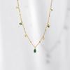 925 Sterling Silver Diamond Necklace Green White Water Drop Zircon Gold Plated Necklaces for Women Fashion Jewelry Necklaces