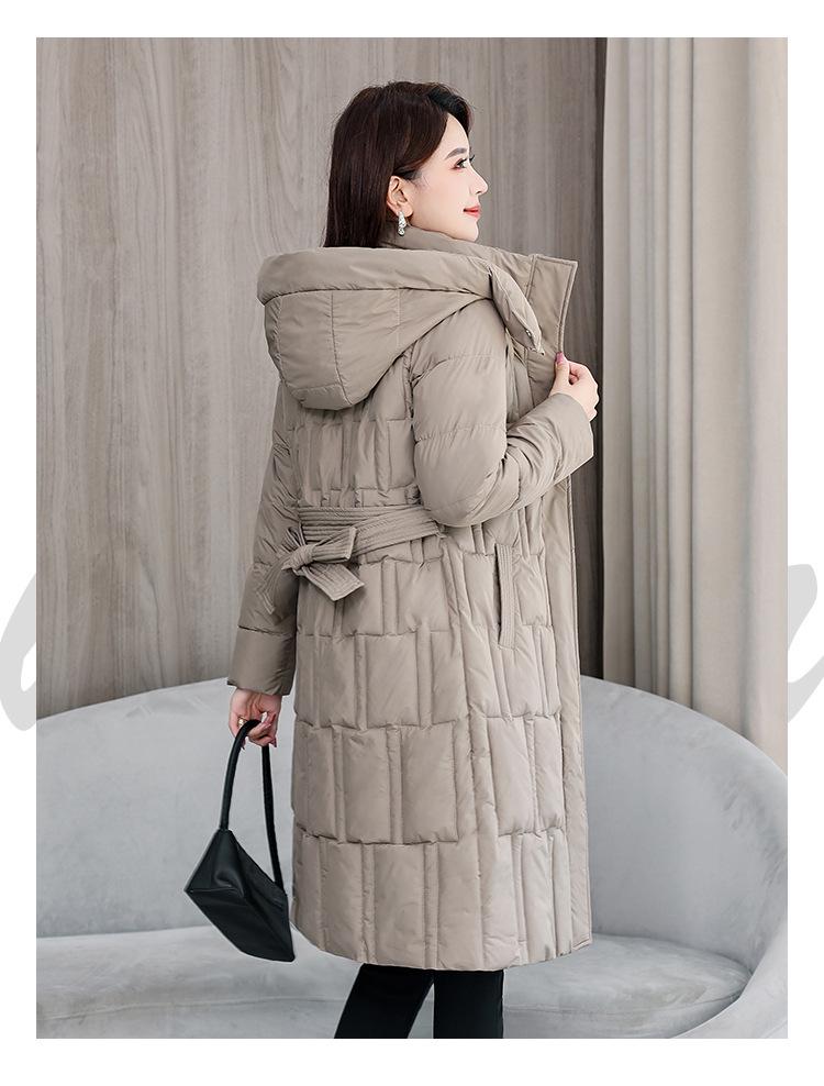 Women's Korean Style Waist-Hugging Cotton Coat with Detachable Hood - Mid-Length, Loose, Slimming, Cold-Proof Winter Outerwear