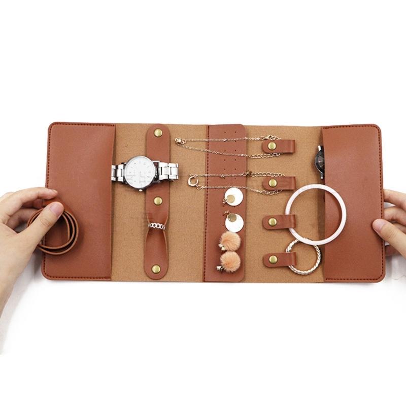 Elegant Jewelry Travel Storage Case Small Organizers with Multiple Compartments Pockets Home Accessory for Valuables