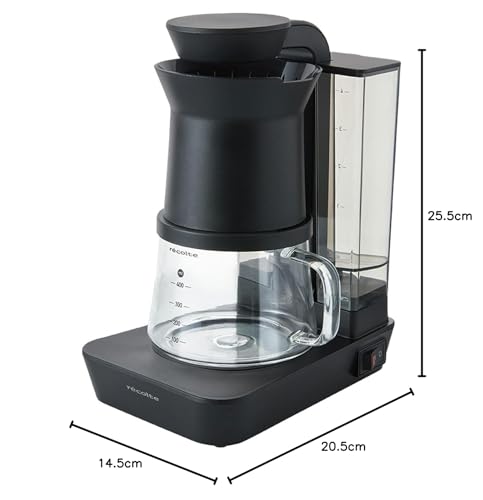 Recolte Rain Drip Coffee Maker, Drip-type Coffee Machine, Approximately 480ml (approximately 4 Cups), 2-way Design for Hand-drip Brewing, Removable Pa