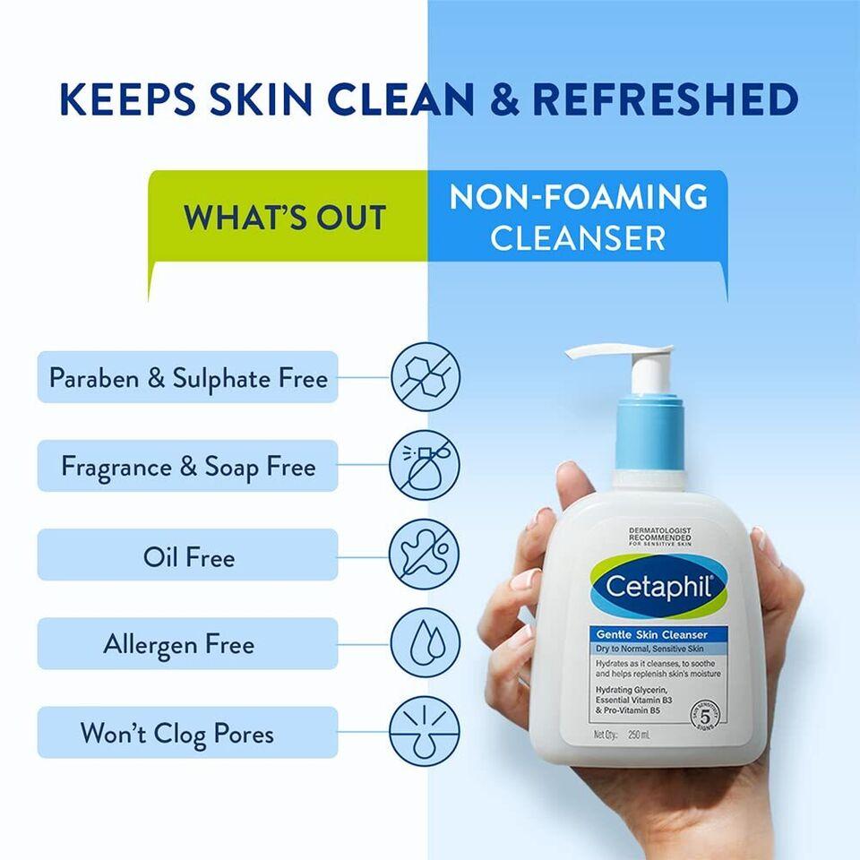 Cetaphil Face Wash Gentle Skin Cleanser for Dry To Normal, Sensitive Skin, 250ml