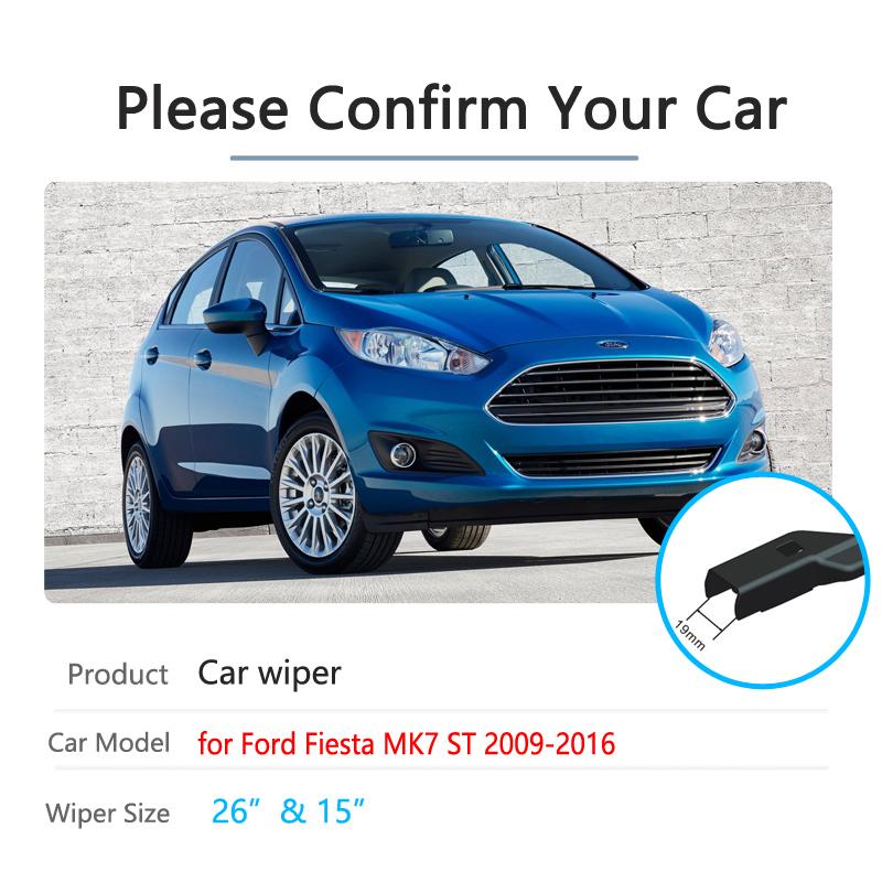 Car Wiper Blades for Ford Fiesta ST 2009~2016 MK7 Front Window Windshield Windscreen Car Accessories 2010 2011 2012 2013 2014