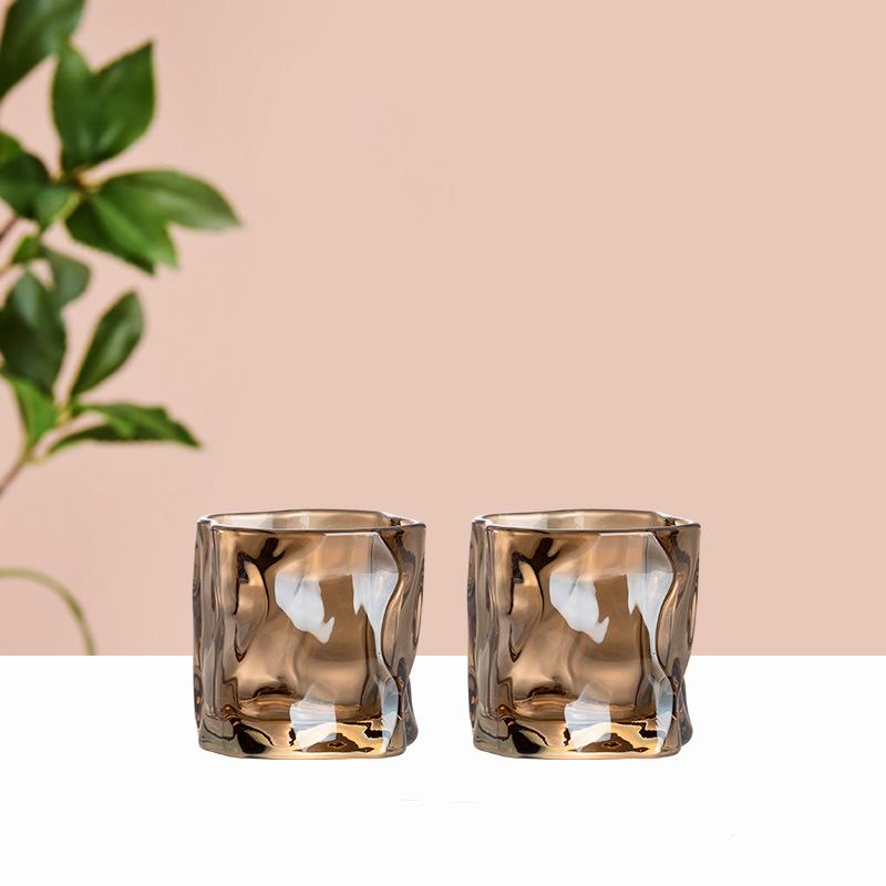 GIANXI Transparent Glass Cup Iceberg Irregular Shape Household Coffee Cup Bar KTV Cann Beverage Cup Kitchen Bar Supplies