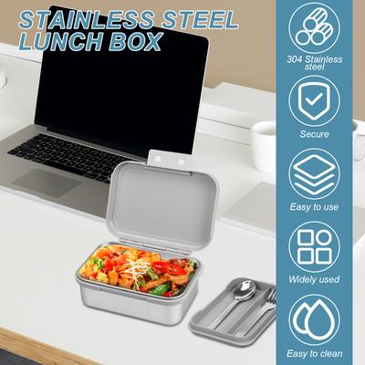 Stainless Steel 304 Insulated Lunch Box Flip Design 1000ml Insulated Lunch Box Suitable for Outdoor Students Children and Adults