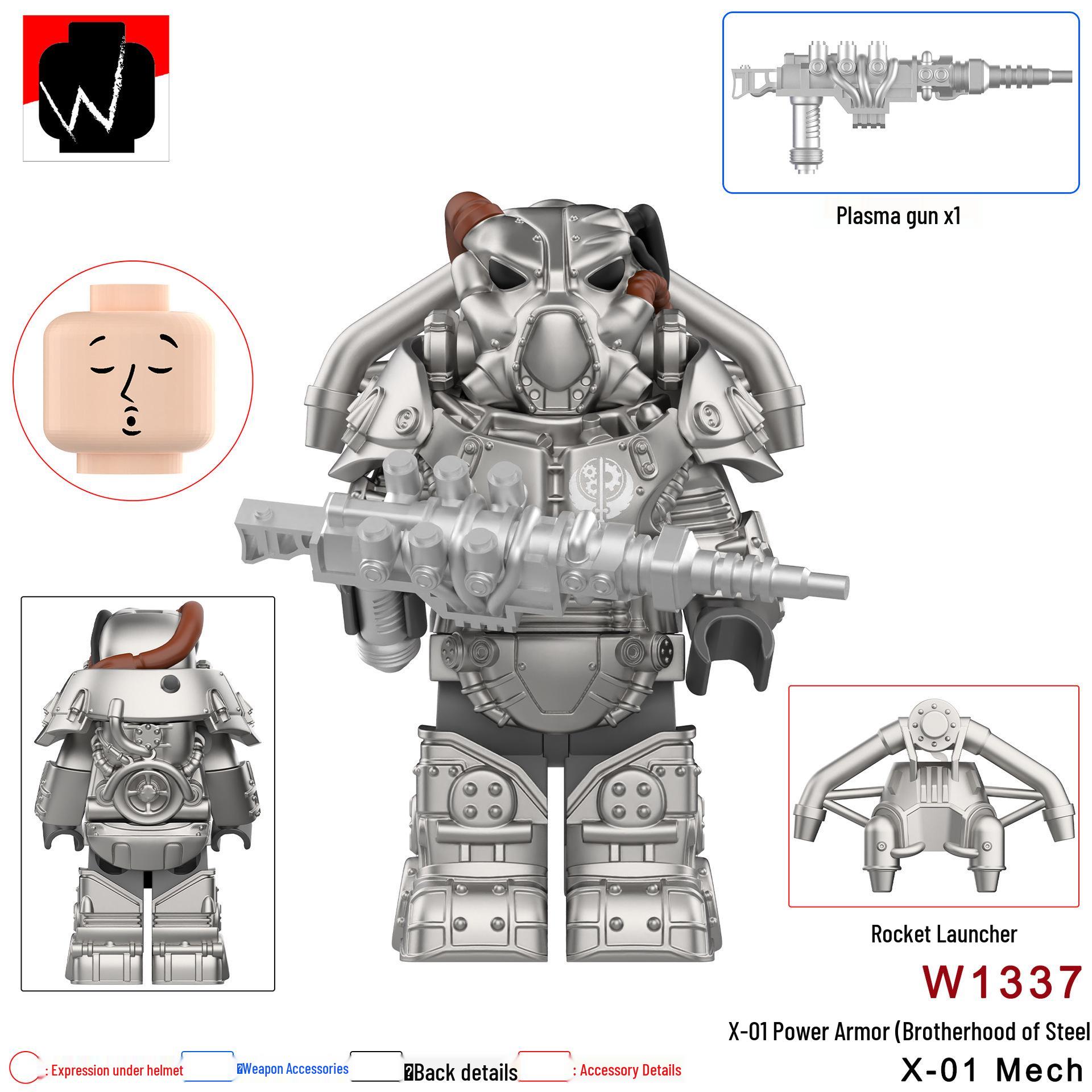 Radiation X-01 Mecha Series W1336-1341 Building Block Figures