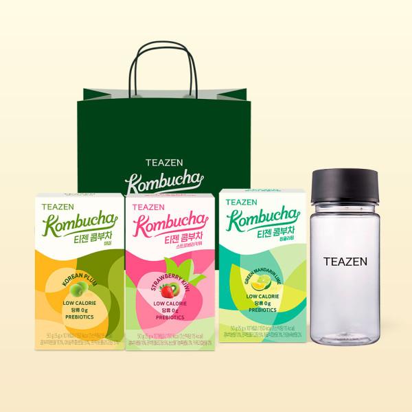 Teazen Kombucha New Product 3-piece Set (30 Sticks) + Eco Bottle, Korea Kombucha