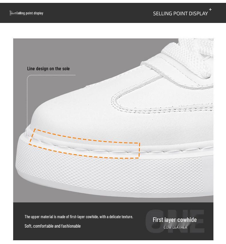 Men's Spring Collection: White Trendy Non-Slip Thick Sole Casual Sports Board Shoes