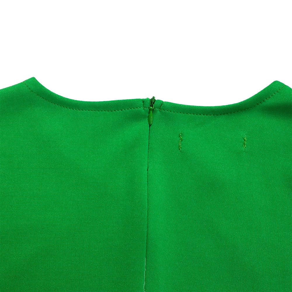 Robe plissée couleur unie pour femmes, grande taille, mode dames, élégante, une pièce, manches moyennes, col rond, avec broche