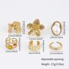Hot-selling Personality Exaggerated Open Ring Floral Baroque Irregular Shape Stacked Wearing Combination Ring
