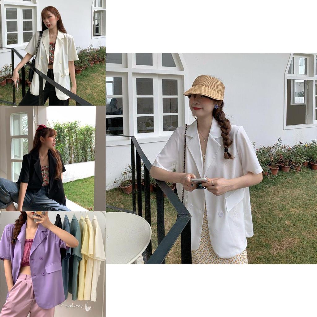 Chic Girl Korean High-quality Short-sleeve Suit Jacket Soft And Exquisite Fabric