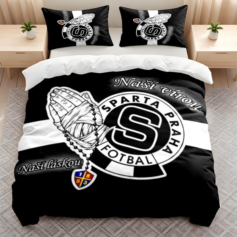 HC Sparta Praha 3-teiliges Bettwäscheset mit Aufdruck Bettbezug mit zwei Kissenbezügen Heimschlafzimmer Dekoration Festivalgeschenk