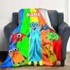 Custom Name City Colorful Cubes Party Blanket For Couch Bed Plush Cozy Fuzzy Blanket Super Soft Warm Blankets For Fall And Winter 0916152