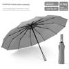 24 Bone Automatic Umbrella Men's and Women's Folding Sun Umbrella Extra Large Solid Rain Dual-Use Sun Protection UV Protection Sun Umbrella