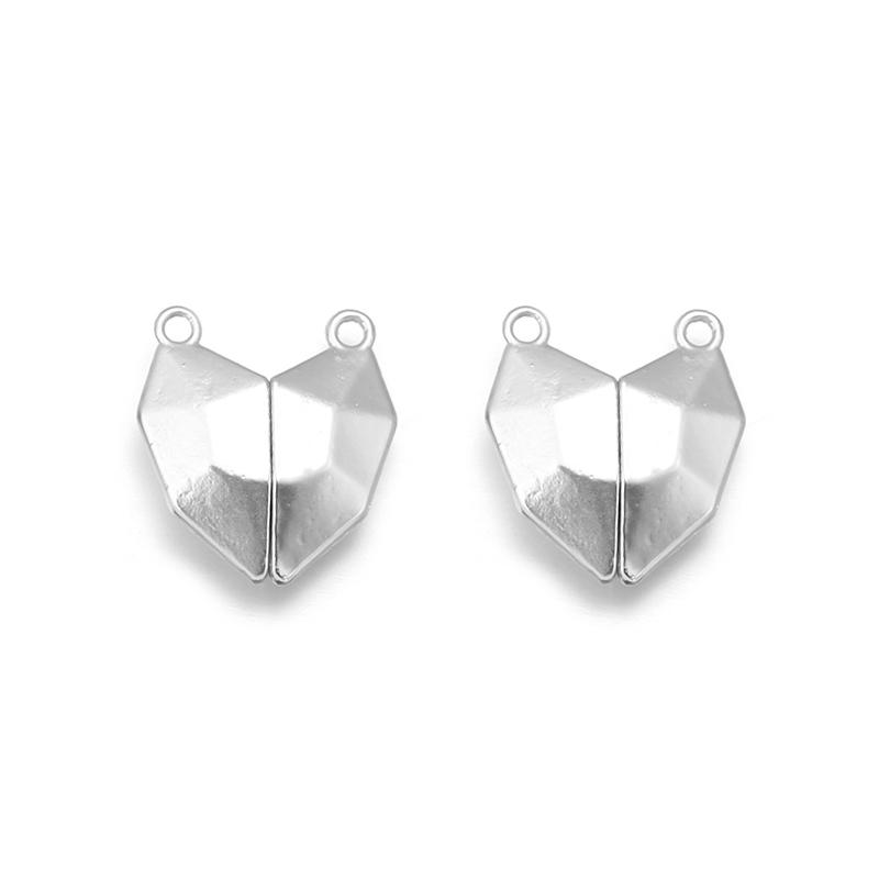3pairs 18mm Alloy Heart-Shaped Stereoscopic Magnetic Clasps For DIY Necklace Jewelry Making Accessories