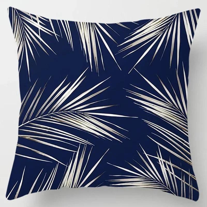

Темно-синій Геометричний Візерунок Автомобільний Вітальня Диван Подушка Чохол Домашній Декор Модний Класичний Квадратний Наволочка 18x18Inch