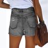 Damen Denim Klassisch Vielseitig High Waist Modische Shorts