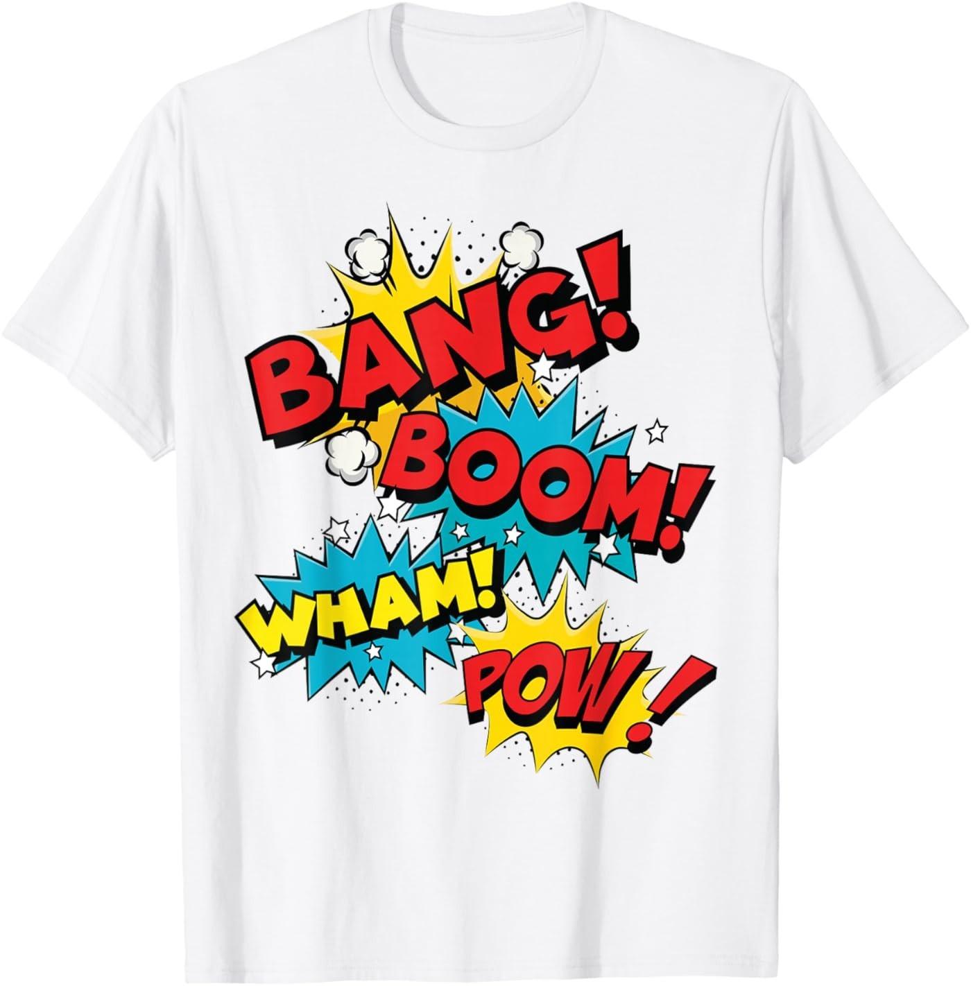 Bang Boom Pow Wham Comic Bubbles T-Shirt S разноцветный