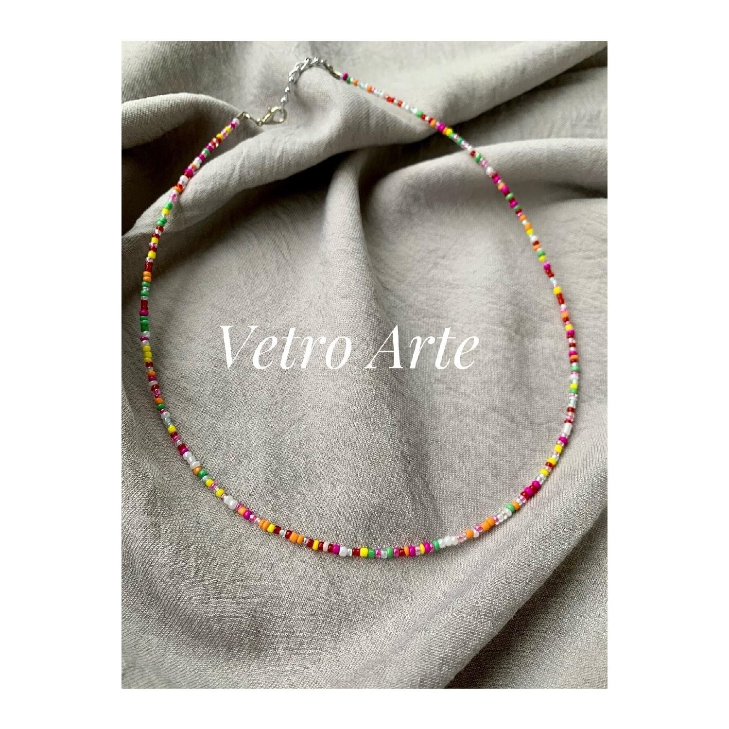 

Rainbow Colored Bead Necklace Universal