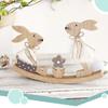 Wooden Seesaw Rabbit Ornament Household Decor Painted Graffiti Handicrafts  Happy Easter Party