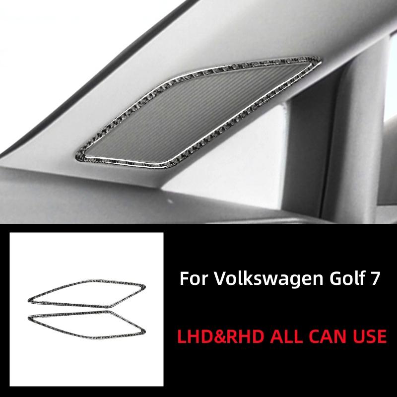 

For Volkswagen Golf 7 Gti R Gte Gtd Mk7 2013-2019 Carbon Fiber Auto A-pillar Air Outlet Decorative Frame Sticker Car Accessories чорний