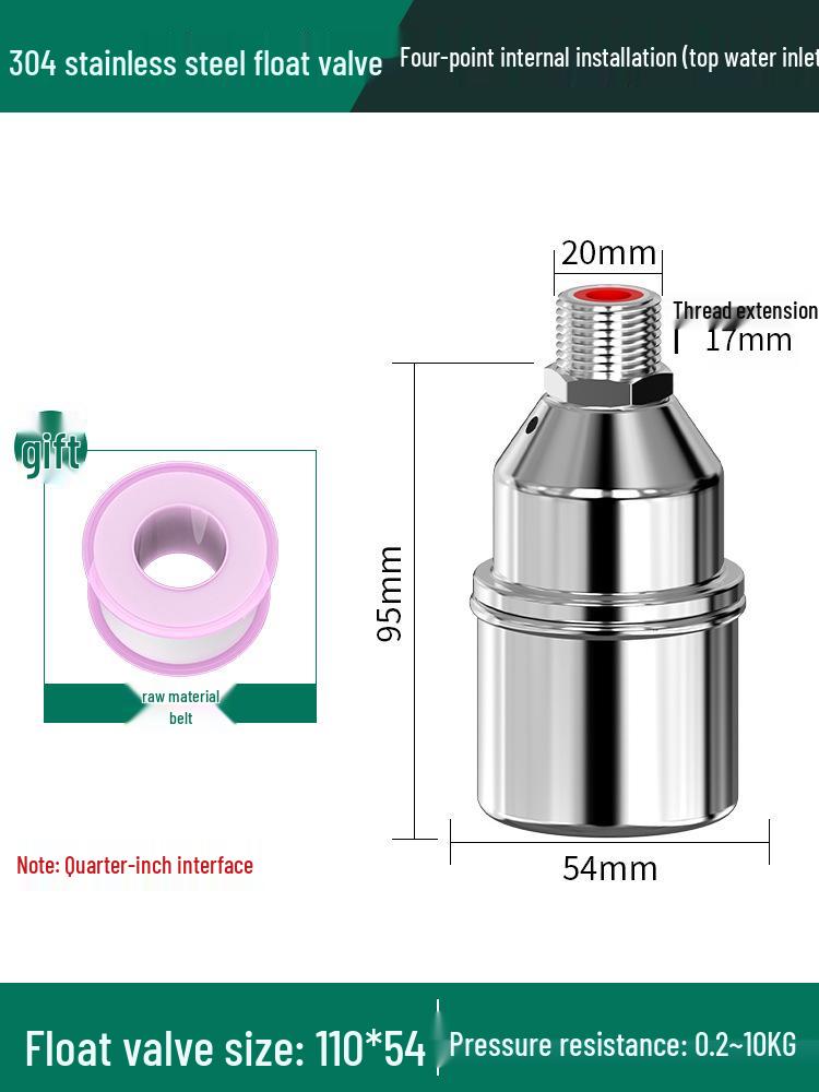 304 Stainless Steel Fully Automatic Water Level Control Float Valve Shut-off Switch