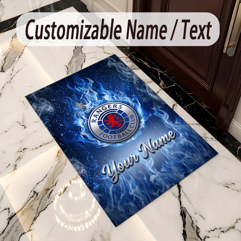Crystal Velvet Rug Rangers FC Print Custom Name Text Floor Mat Home Decor