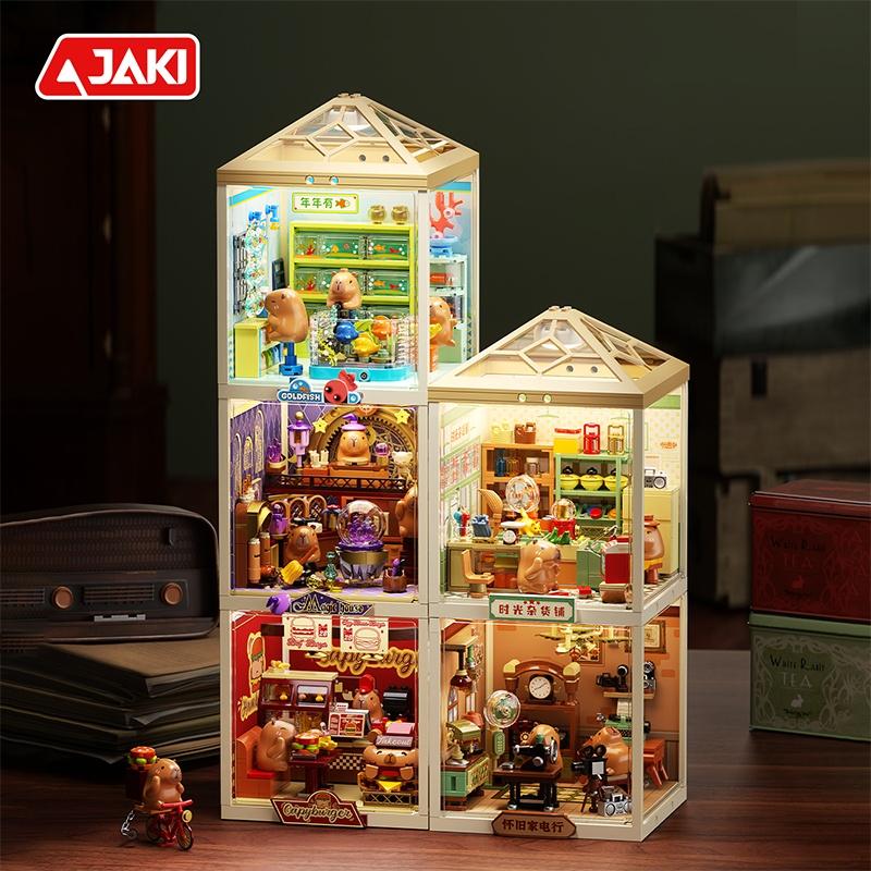 Jaki Super Town Building Blocks Toys Street Scene General Store Model Assembly Toy Desktop Ornament Children'S Birthday Gift