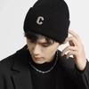C Metallabelautumnand Winter Hat Men and Women Wool Hat Bighead Circumference Knitted Outdoorwarm Fashion Cold Hat Handsome Hats