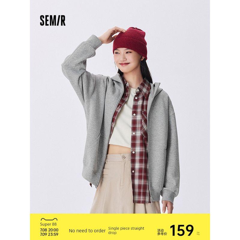 

Mori Soft Cotton | Senma Outwear Women s Lazy Drop Shoulder Casual Minimalist Wind Chic Autumn Hooded Loose Jacket Easiest for Match Black 90011 170/92A/XL