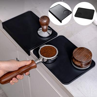 Kahve Tamper Mat Gıda Sınıfı Kaymaz Silikon Düz Ve Köşe Pres Toz Pedi Espresso Kahve Tamper Tutucu Tutucu Araçlar