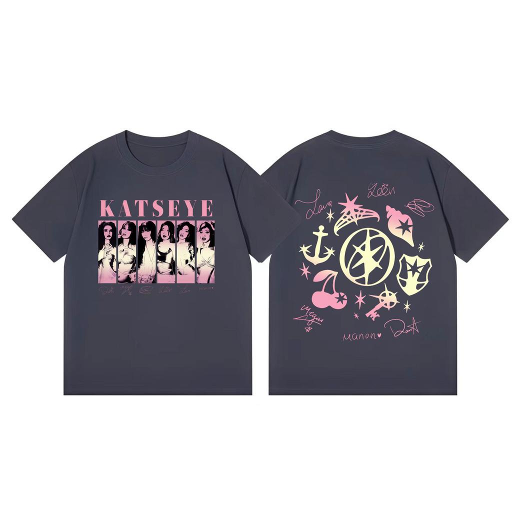 Kpop Katseye World Tour 2026 Tshirt Men Women Clothing Fashion Y2k Oversized Tshirts Summer Casual Cotton Short Sleeve T Shirt