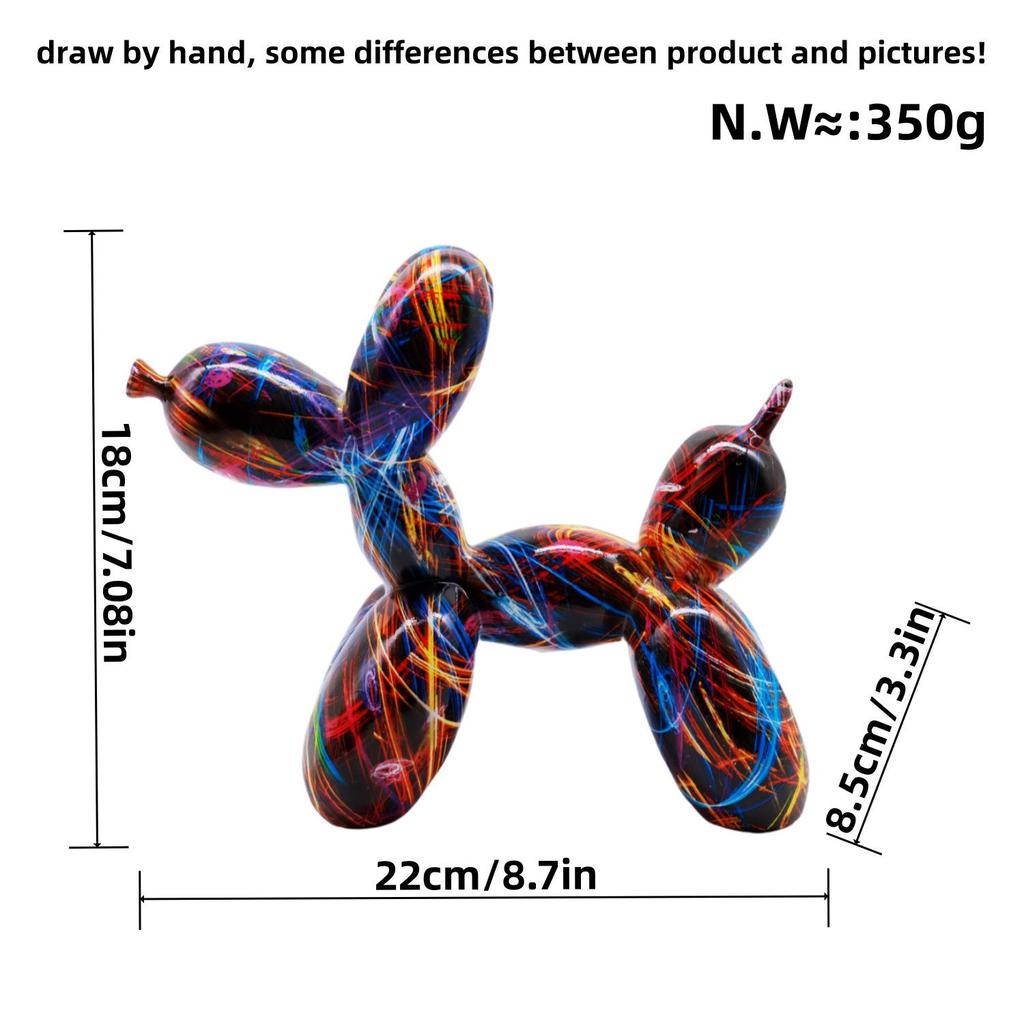 Creative Graffiti Balloon Dog Ornament for Home Décor: Artful Figurine for Study, Wine Cabinet, and TV Stand