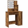 Vidaxl Dressing Table With LED Lighting, Old Wood, 86.5X35X136 Cm