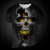 Men's Skull Graphic T-Shirt Novelty 3D Grim Reaper Print Short Sleeve T Shirt Street Personality Party Daily Top Summer Clothing