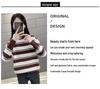 Women's Stylish Striped Loose Sweater - Thickened Half-High Collar Base Layer for Autumn/Winter