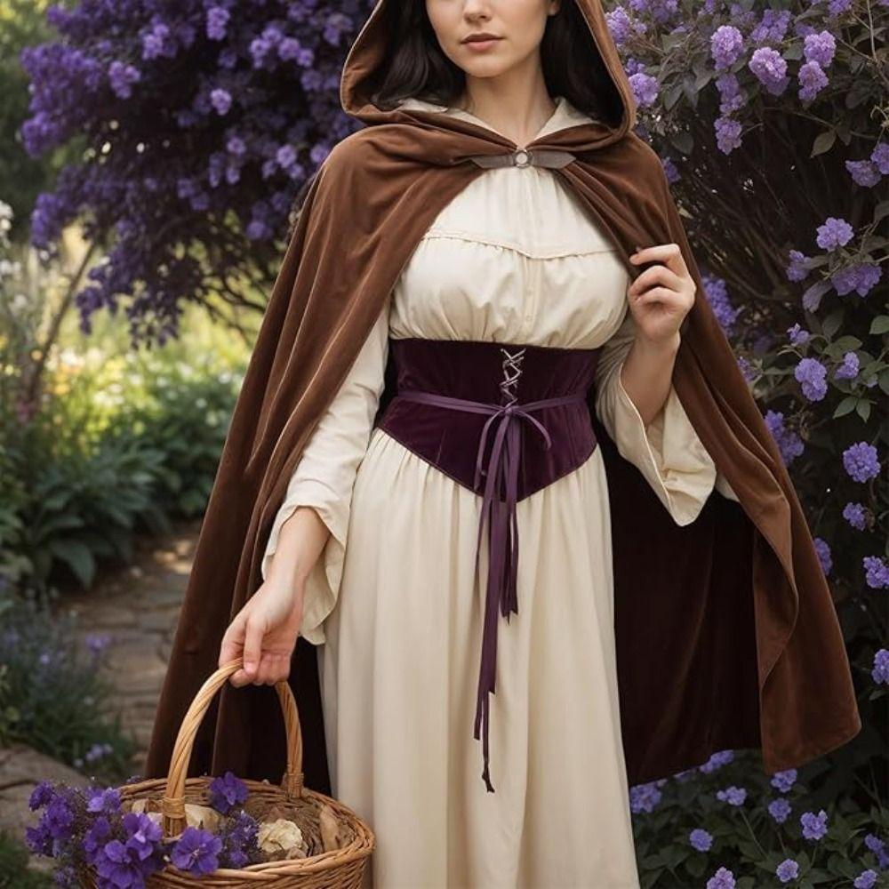 Brown Color Overcoats Vintage Vintage Hooded Cape New Design Halloween Hooded Cloak