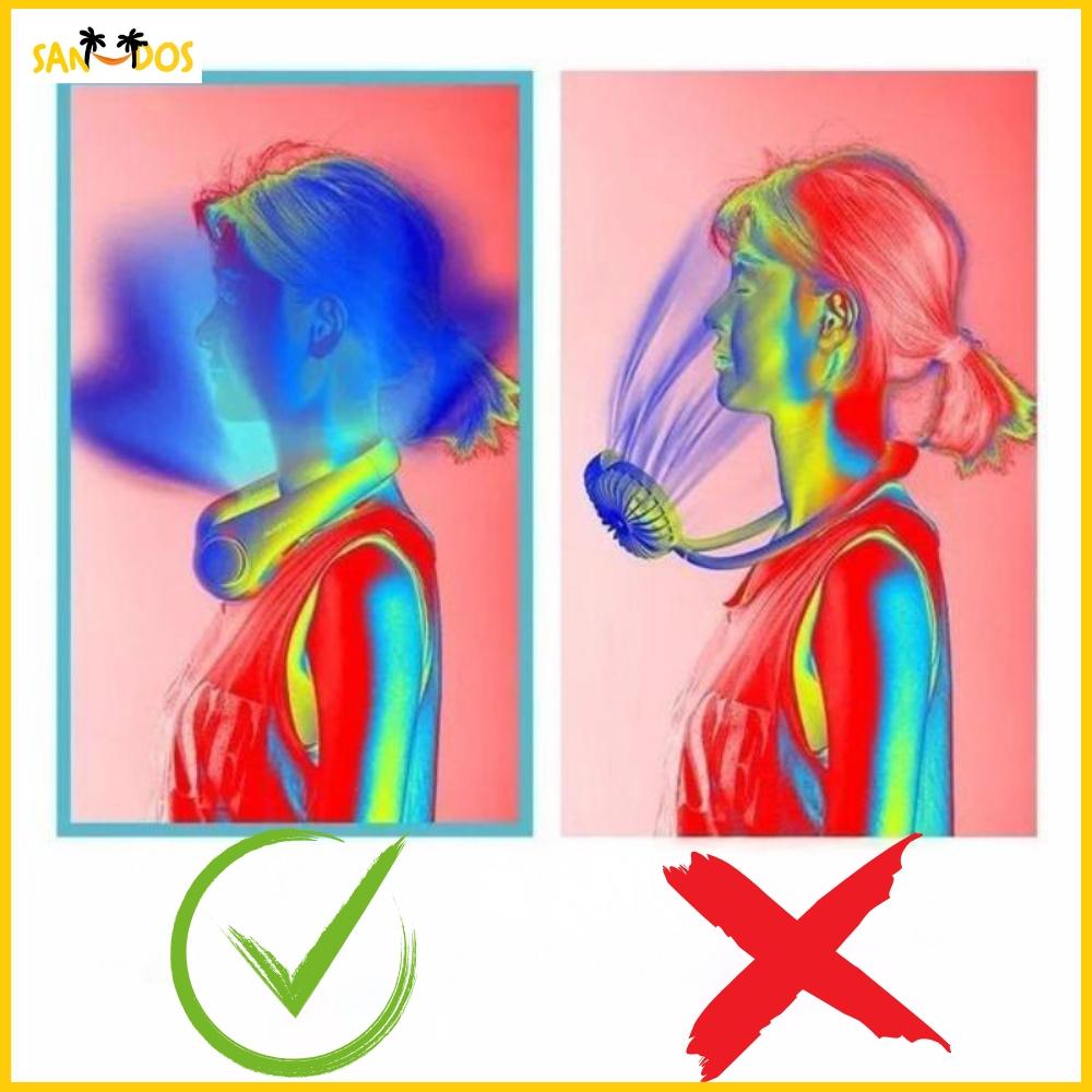 Neck fan mini cooling fan sports portable green small