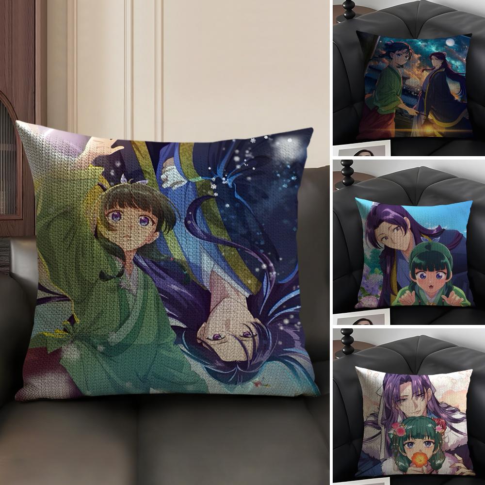 TThe ApothecaryY DiariesAnime Cushion Cover Natural Linen Organic Fabric DoubleSided Printing Sofa Home Decor Gift Pillow Case