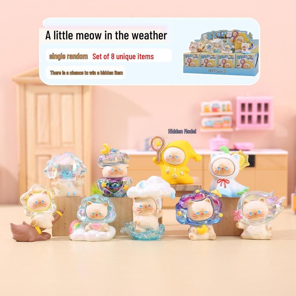 Trendy Cat Sparkling Soda Toy Blind Box – Colorful & Cute Cat Ornaments for Home or Office Décor