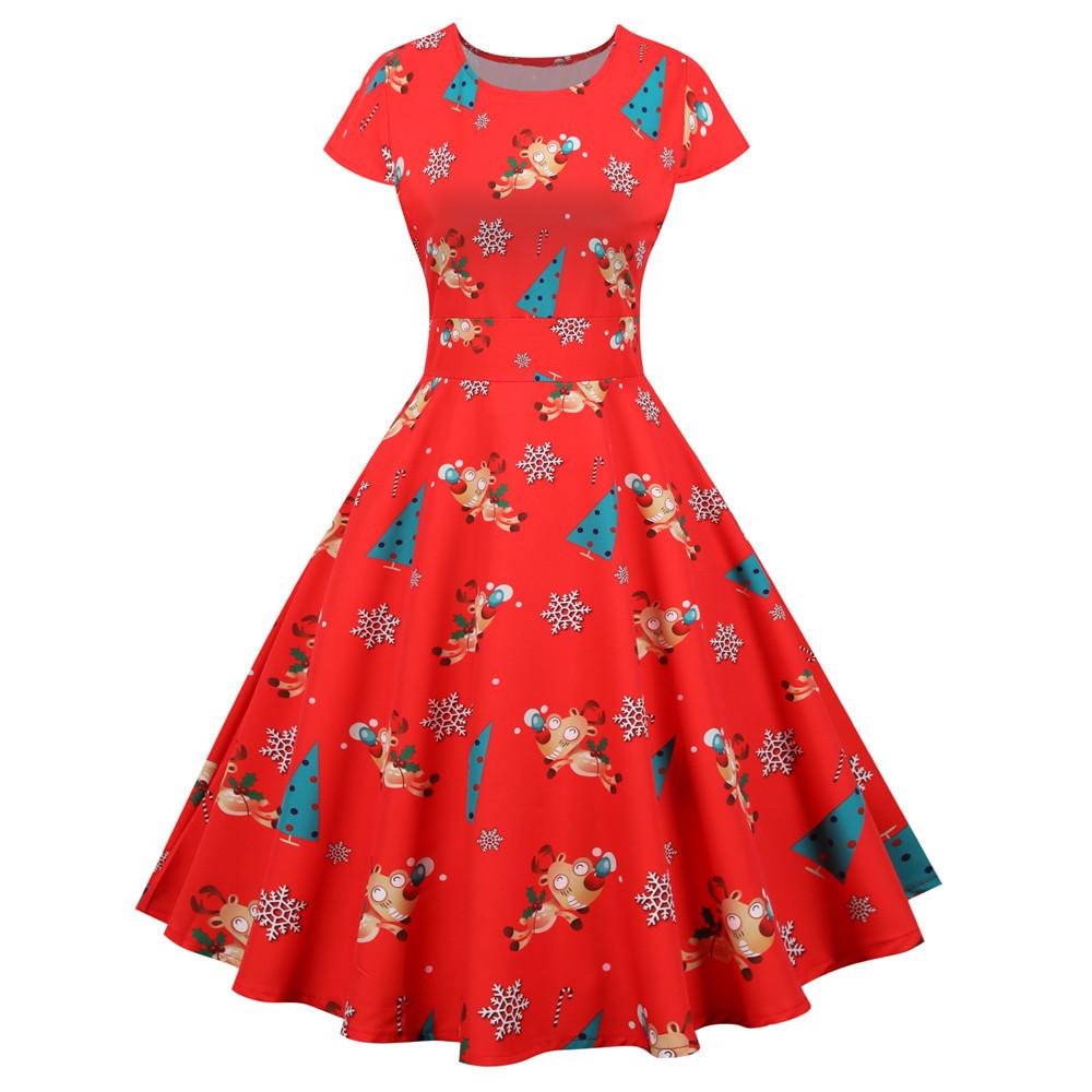 Buy Womens Dresses Santa Claus Print 