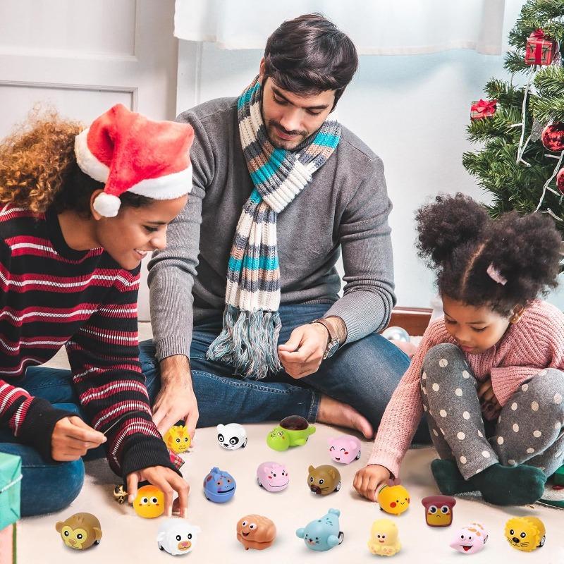 Advent Calendar 2025 Cars Toys for Kids, 24 Days Christmas Countdown Calendar Animals Pull Back Car Vehicles Toy Set, Surprise Box for Boys Girls