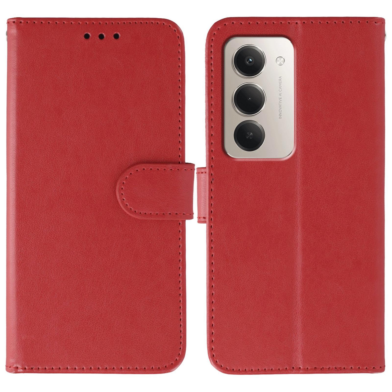 

Чохол для Xiaomi Redmi 15 5G зі штучної шкіри, відкидний гаманець, чохол для телефону зі шнурком Red