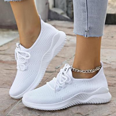 Freizeitschuhe für Damen in Übergrößen, Neue runde Sportschuhe für Damen mit niedrigem Absatz, aus Netzgewebe gewebt