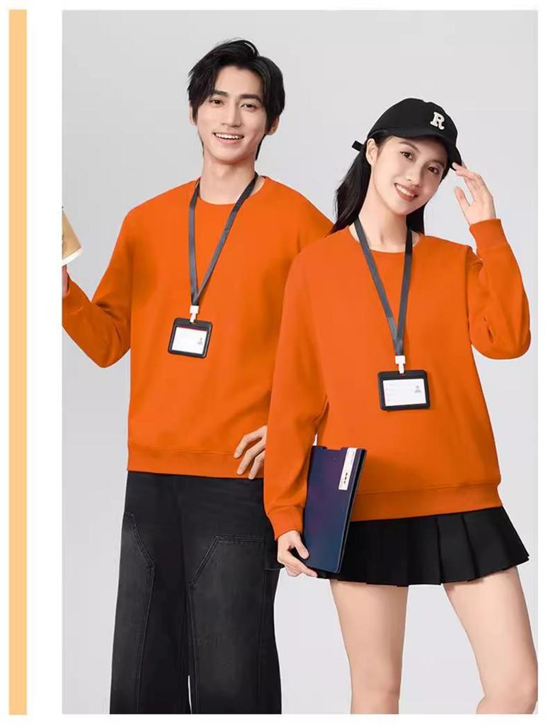 Dark Green Cotton Hoodie with Logo: Corporate Team or Class Uniform, Long Sleeve, Round Neck for Autumn/Winter.