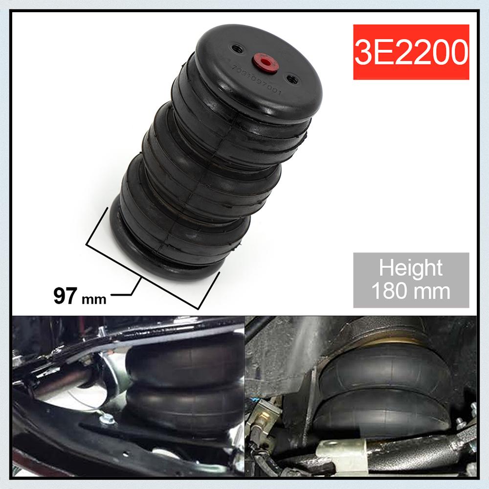 Universal 2pcs 3 Rows Rubber Air Ride Suspension Shock Absorber Air Bags Air spring 3E2200 with Quick Connector Suit for Truck
