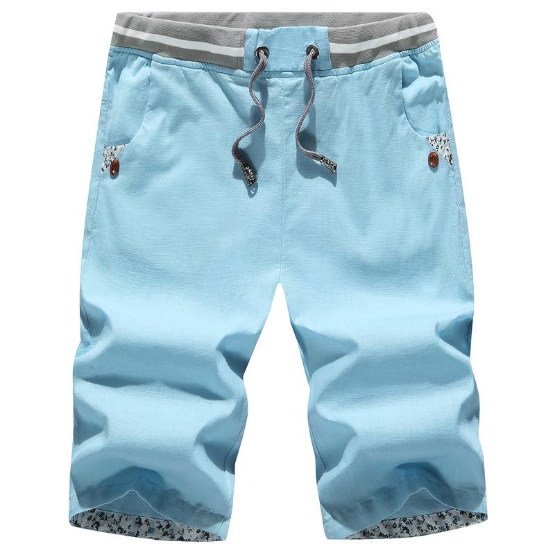 Men's Trendy Cotton Linen Mid-Length Shorts - Plus Size Casual Sportswear