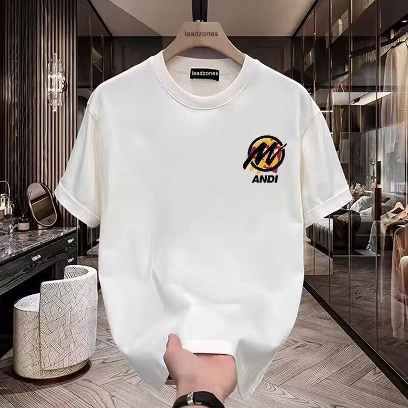 

2025 new men s printed t shirt summer 100% cotton trend Instagram printed teenagers everything with loose top 4XL