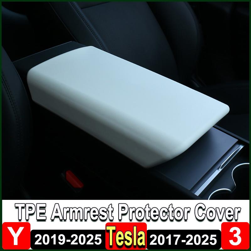 Dla Tesli Model Y Juniper 2025 Pokrowiec Ochronny na Pudełko Podłokietnika Model 3 Highland 2024 2023 2022 Panel Dekoracja TPE Akcesoria Wnętrza