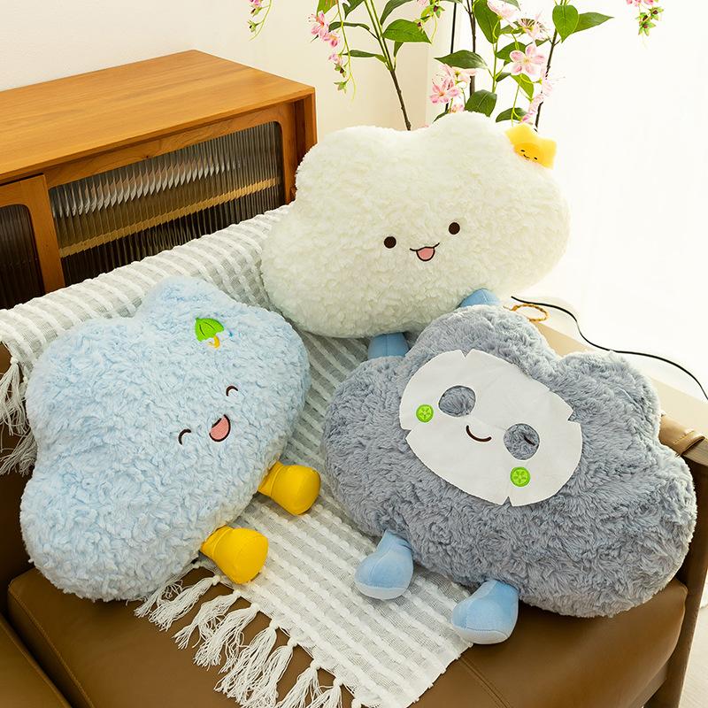 Running Clouds Throw Pillow Soothing Sleeping Doll Sofa Pillow Home Ornament Bedside Doll Plush Toy